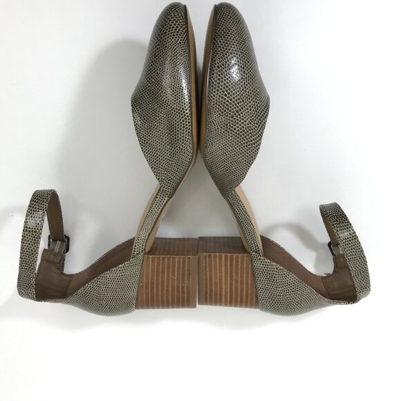 Torrid Textured Snake Print Block Heel Pumps Women's Size 10.5W Wide Ankle Strap - Picture 6 of 11